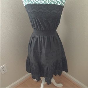 GAP Grey Eyelet Strapless Dress NWT